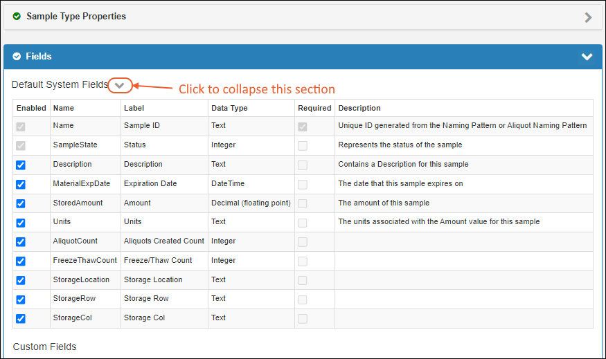 View More Sample Create a Sample Type: /limshelp/Archive/25.11